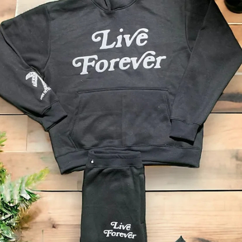 Black Live Forever Hoodie Set – Life Over Death Collection