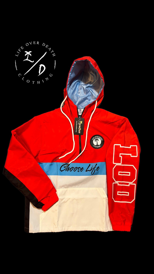 Red “Choose Life” Pullover Hoodie – Life Over Death Collection