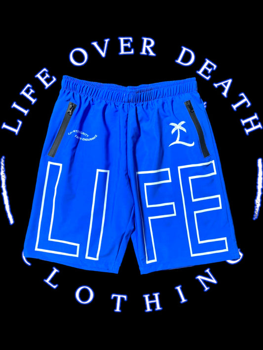 Blue Life Over Death Gym Shorts – LOD Active Collection