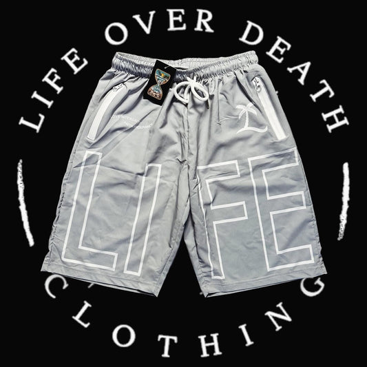 Gray Life Over Death Gym Shorts – LOD Active Collection