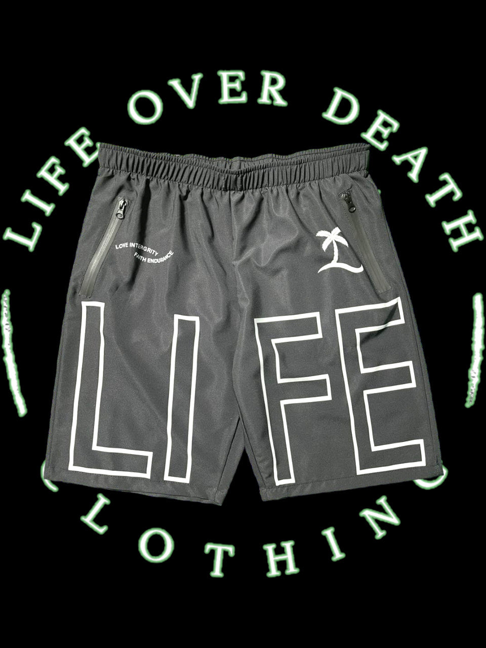 Black Life Over Death Gym Shorts – LOD Active Collection