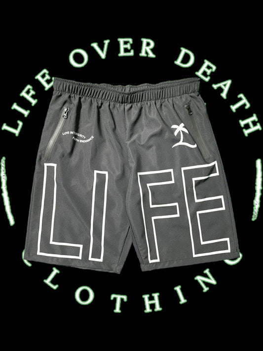 Black Life Over Death Gym Shorts – LOD Active Collection