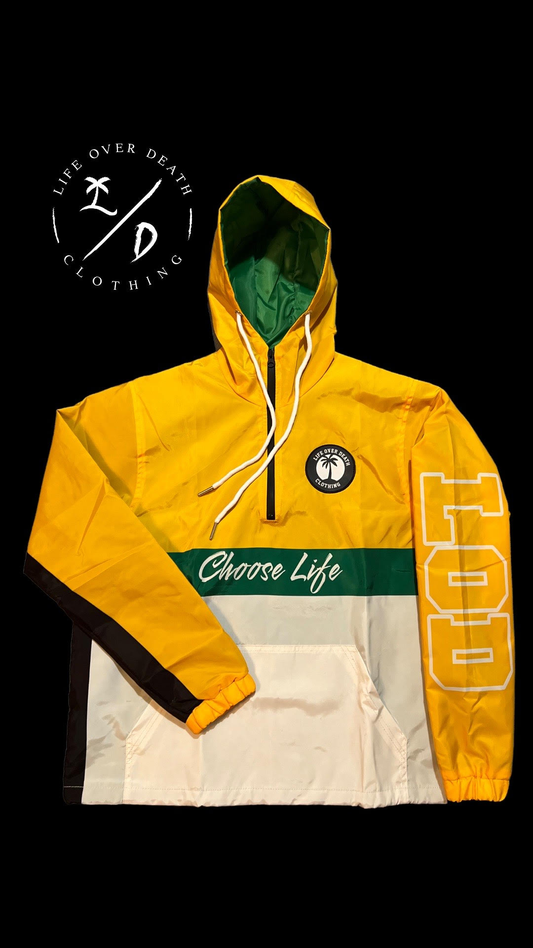 Yellow “Choose Life” Pullover Hoodie – Life Over Death Collection