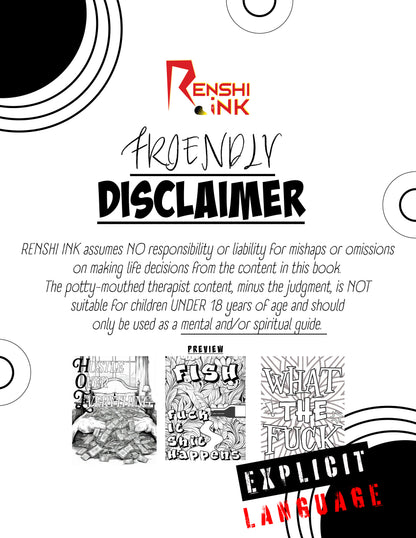 Adult Art Therapy Coloring Book by Renshi Ink