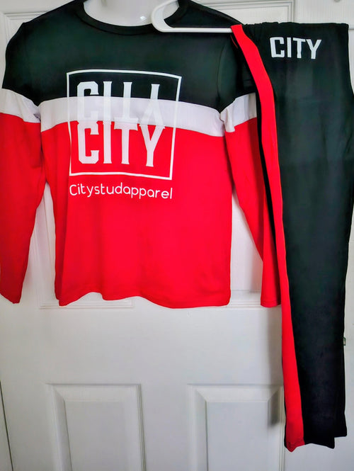 Citystudapparel Logo 2pc Casual Long Sleeve Sweatsuit for Women's by City Stud's LLC