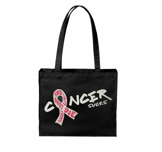Cancer Sucks Tote Bag by I.SLAND COUTURE